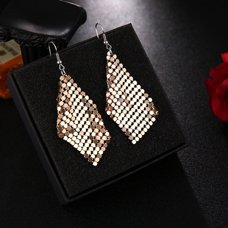 Wholesale Fashion Metal Exaggerated Tassel Long Earrings